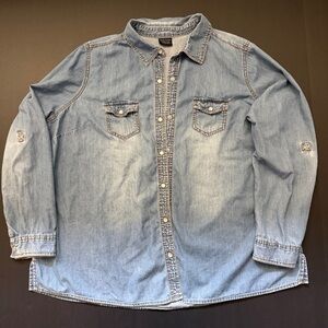 Faded Glory Light Blue Denim Shirt
